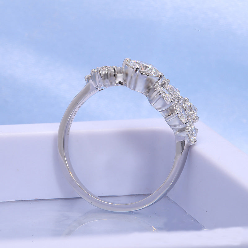 Moissanite Blossom Cascade Ring