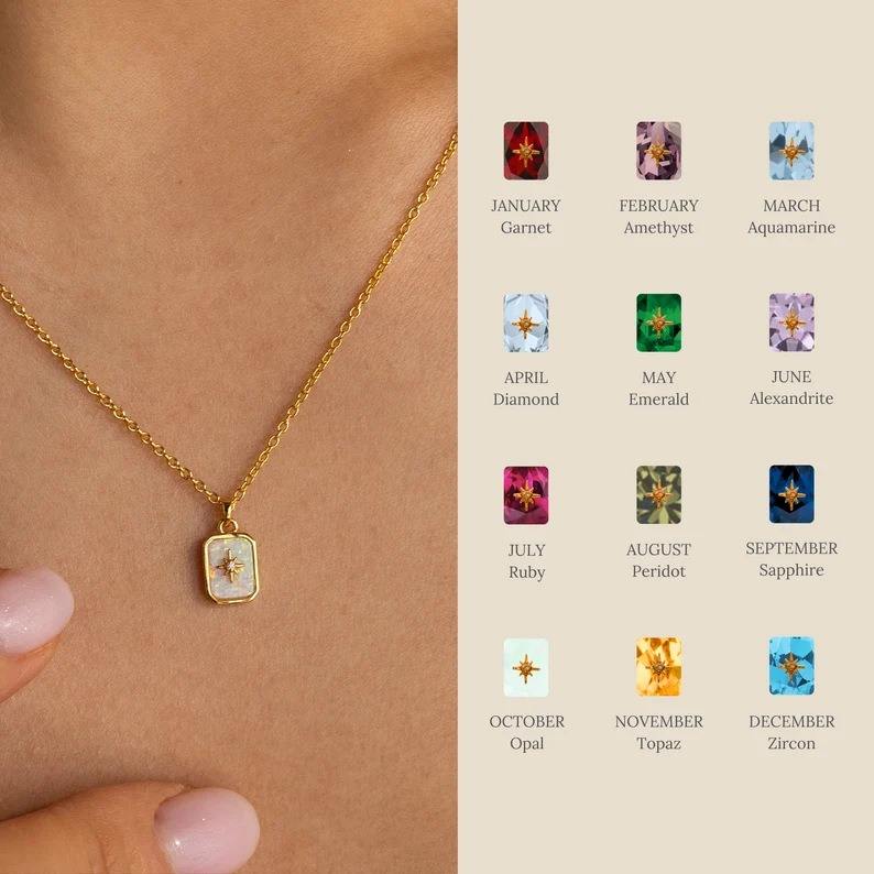 Star Birthstone Glow Necklace Stella Harte