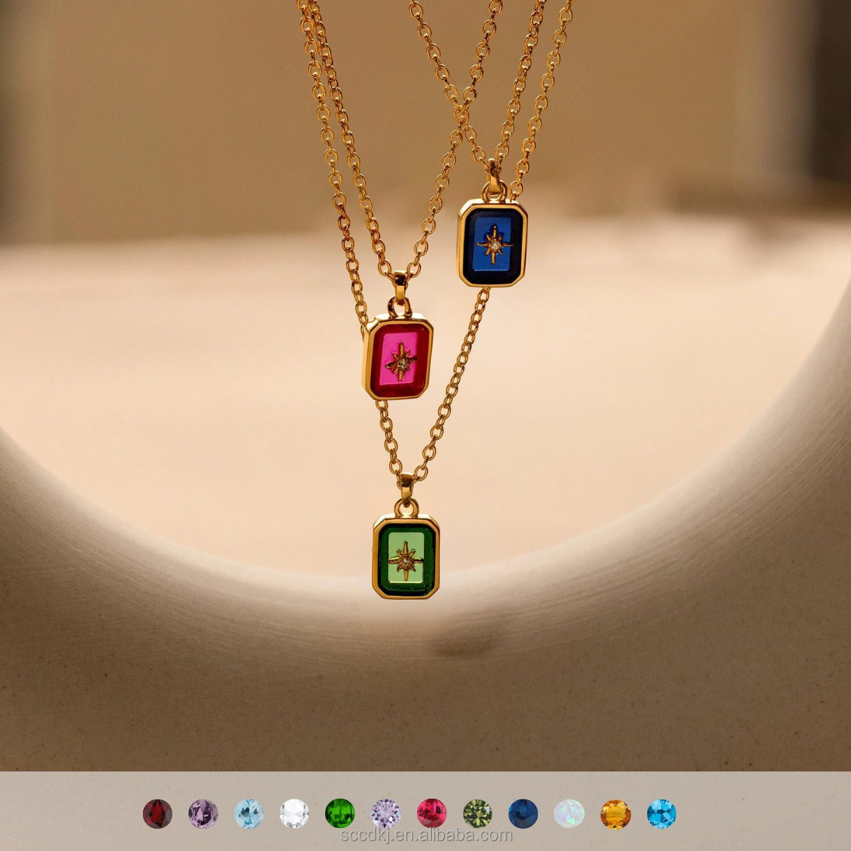 Star Birthstone Glow Necklace Stella Harte
