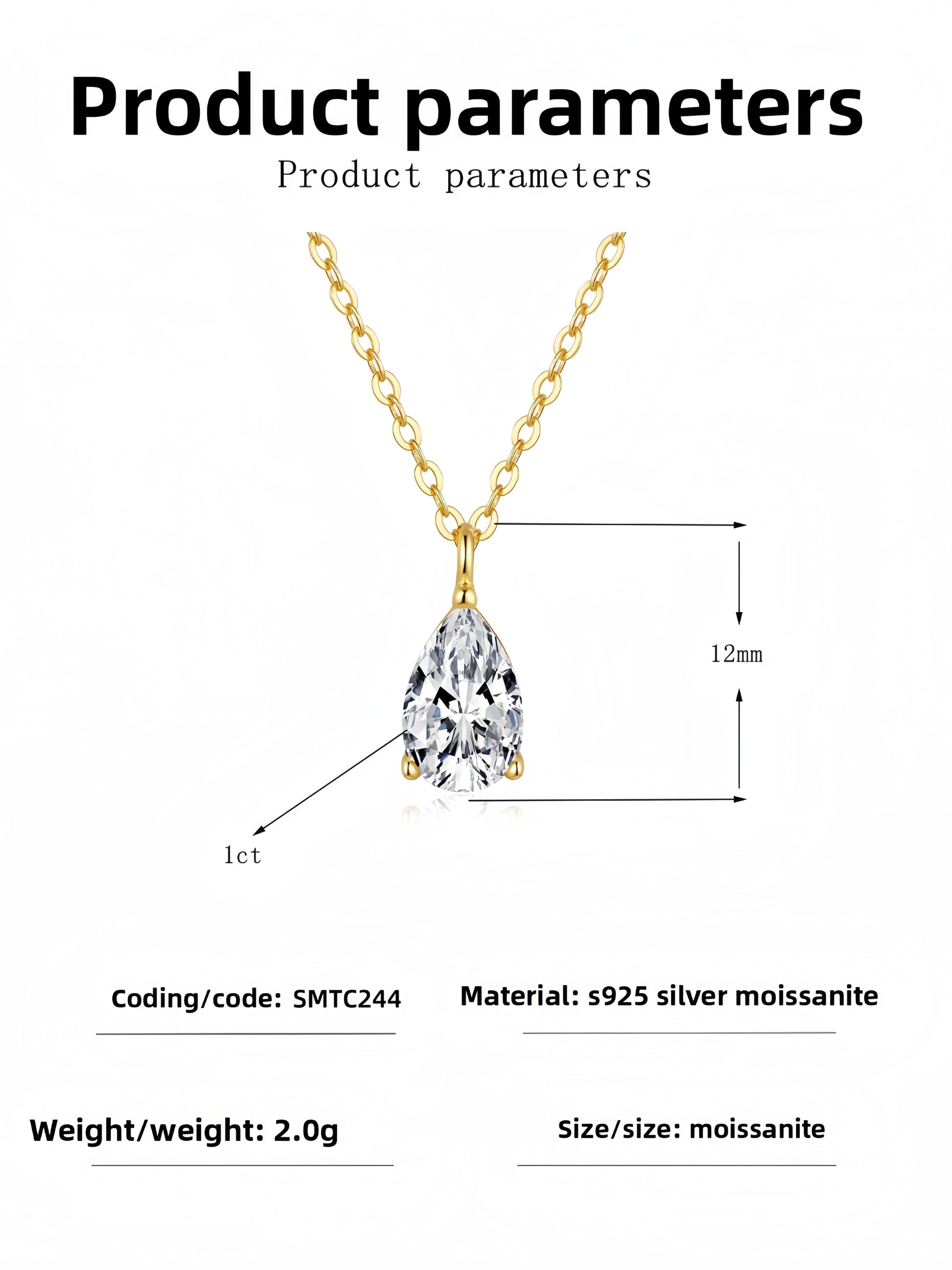 Pear Drop Promise Necklace