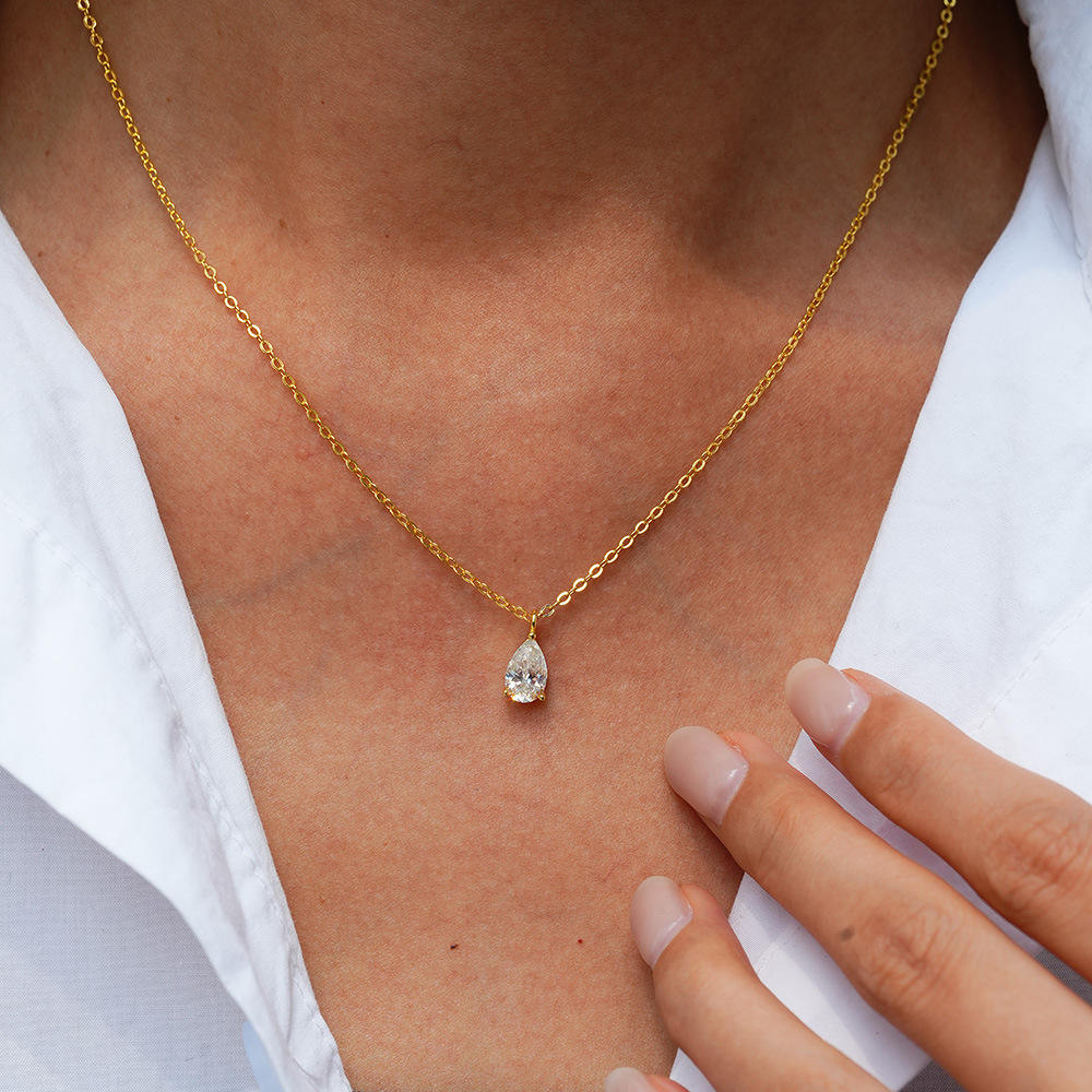 Pear Drop Promise Necklace
