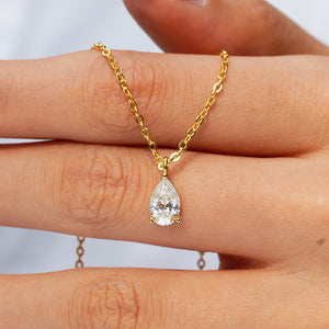 Pear Drop Promise Necklace