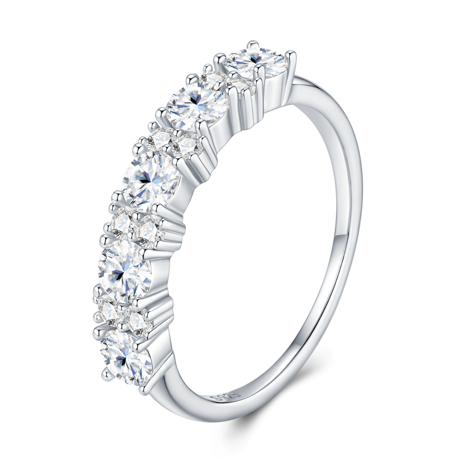 Round Pavé Half Eternity Ring Stella Harte