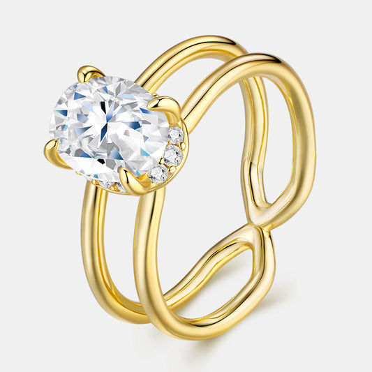 Oval Solitaire Infinity Ring