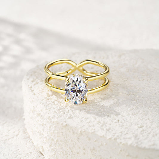 Oval Solitaire Infinity Ring