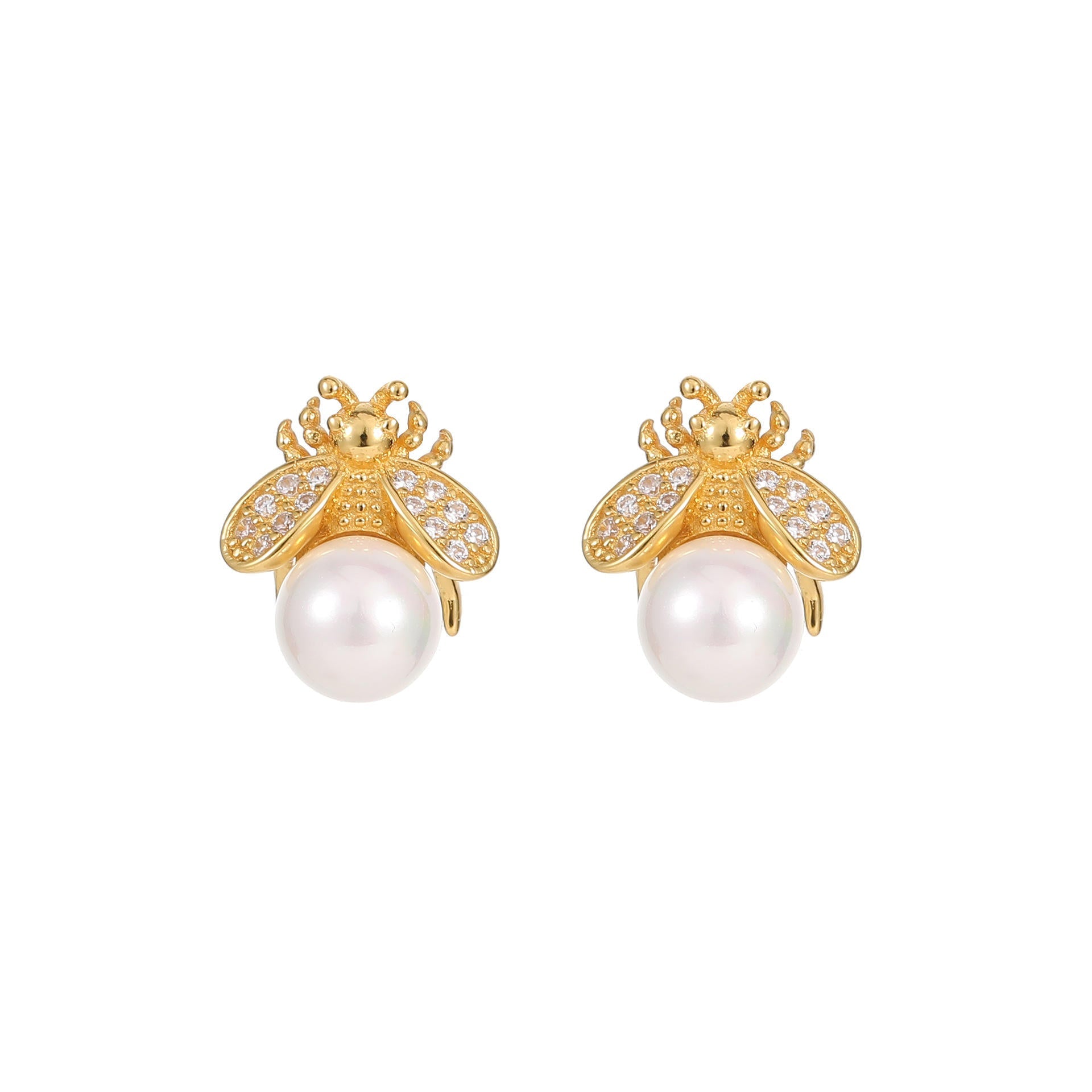 Buzzing Bee Pearl Studs Stella Harte