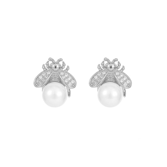 Buzzing Bee Pearl Studs
