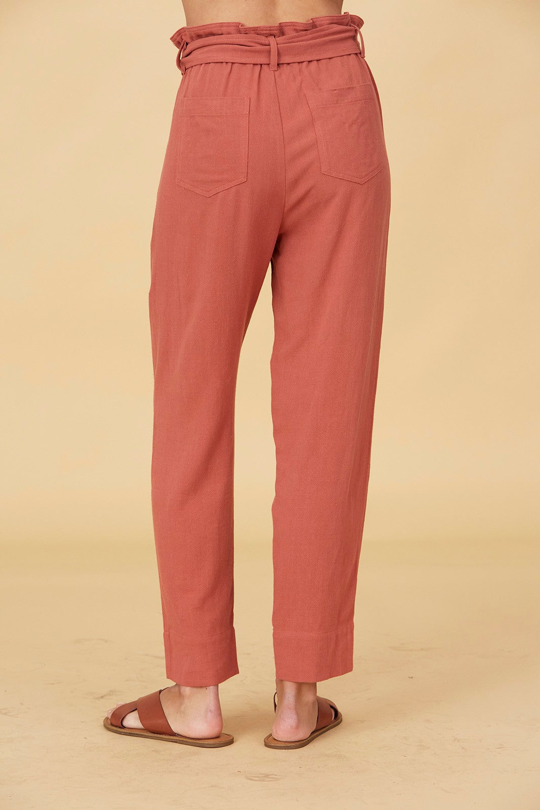 Linen Paperbag Pants Plus Size