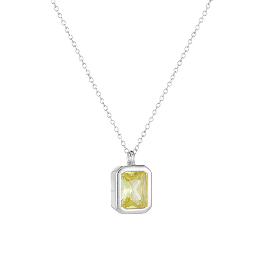 Citrine Square Serenade Necklace