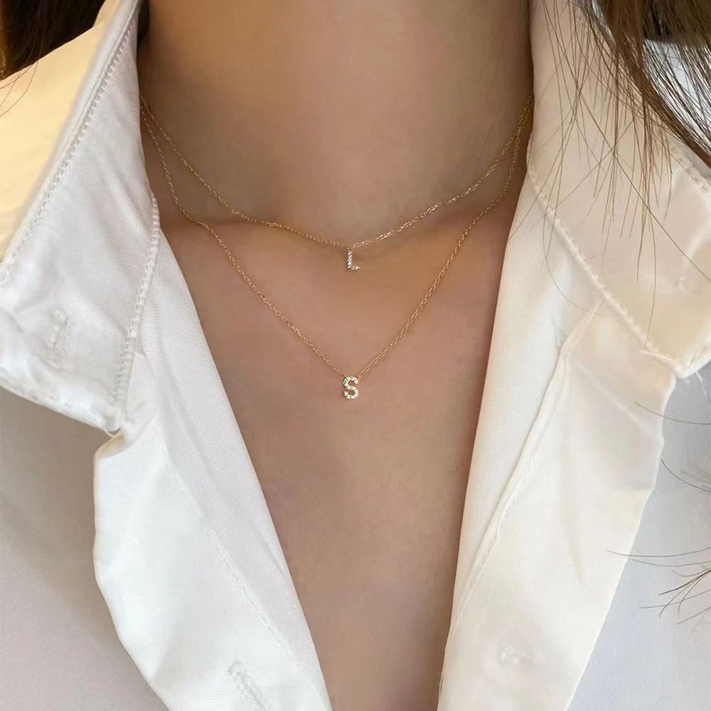 Tiny Dainty Initials Necklace Stella Harte