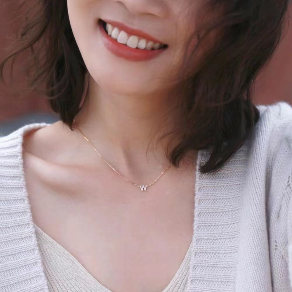 Tiny Dainty Initials Necklace Stella Harte