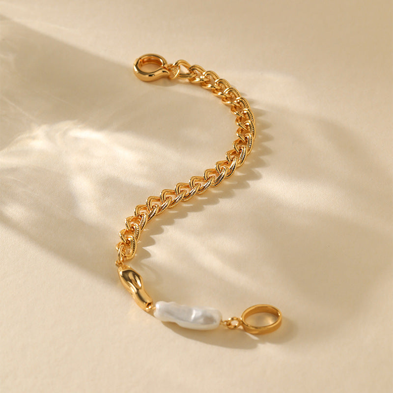 Tangle Pearl Curb Bracelet