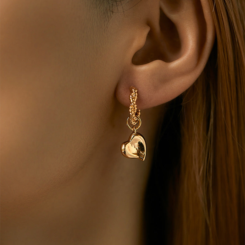 Antique Rope Heart Leaf Drops Earrings Stella Harte
