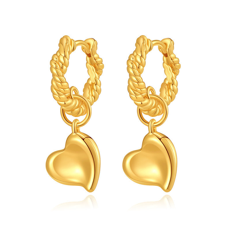 Antique Rope Heart Leaf Drops Earrings Stella Harte