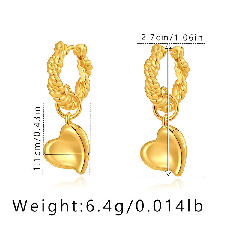 Antique Rope Heart Leaf Drops Earrings Stella Harte