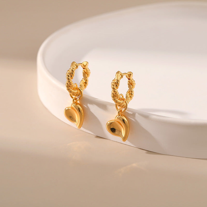 Antique Rope Heart Leaf Drops Earrings Stella Harte