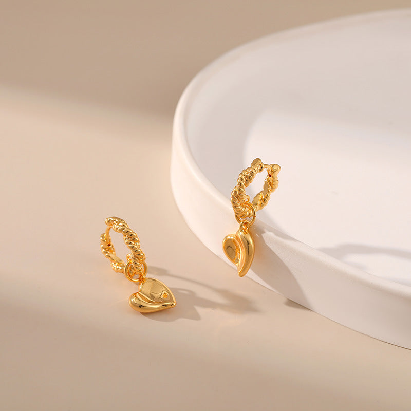 Antique Rope Heart Leaf Drops Earrings Stella Harte