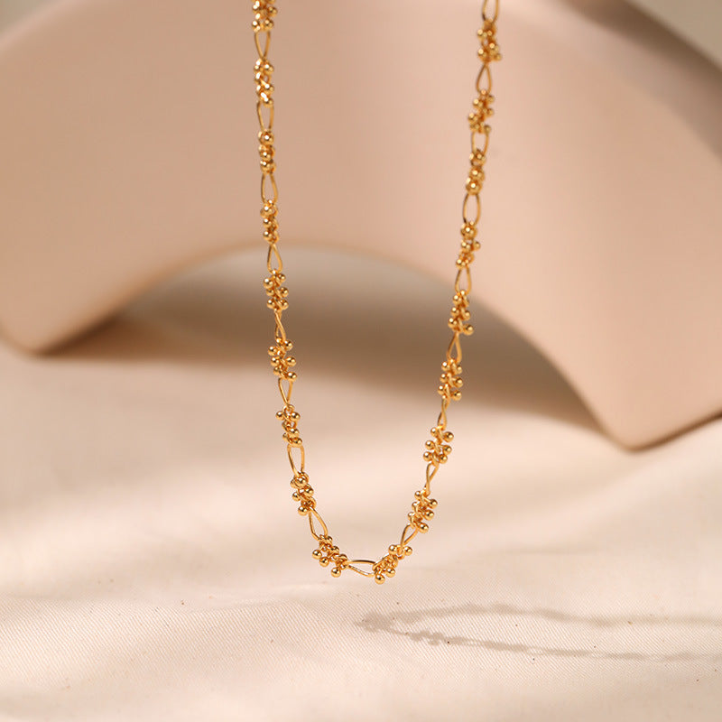 French Minimalist Gold Sphere Necklace Stella Harte