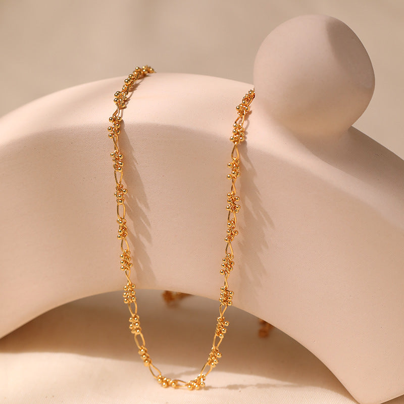 French Minimalist Gold Sphere Necklace Stella Harte