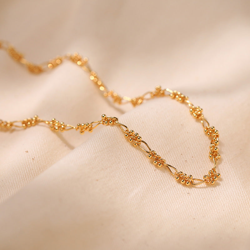French Minimalist Gold Sphere Necklace Stella Harte