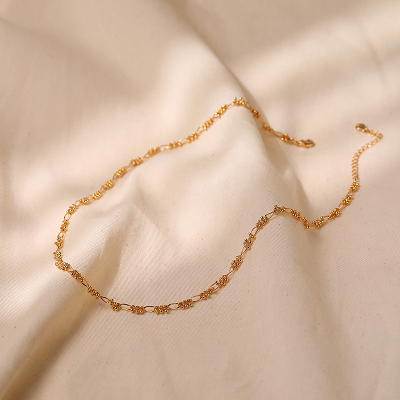 French Minimalist Gold Sphere Necklace Stella Harte