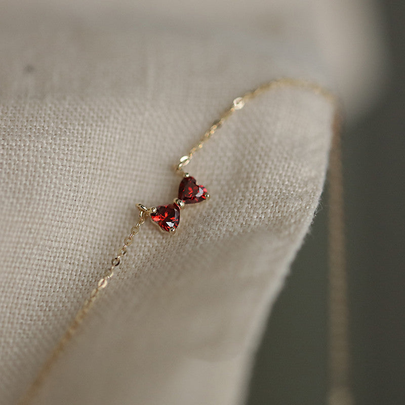 Twin Hearts Bowlace Necklace Stella Harte