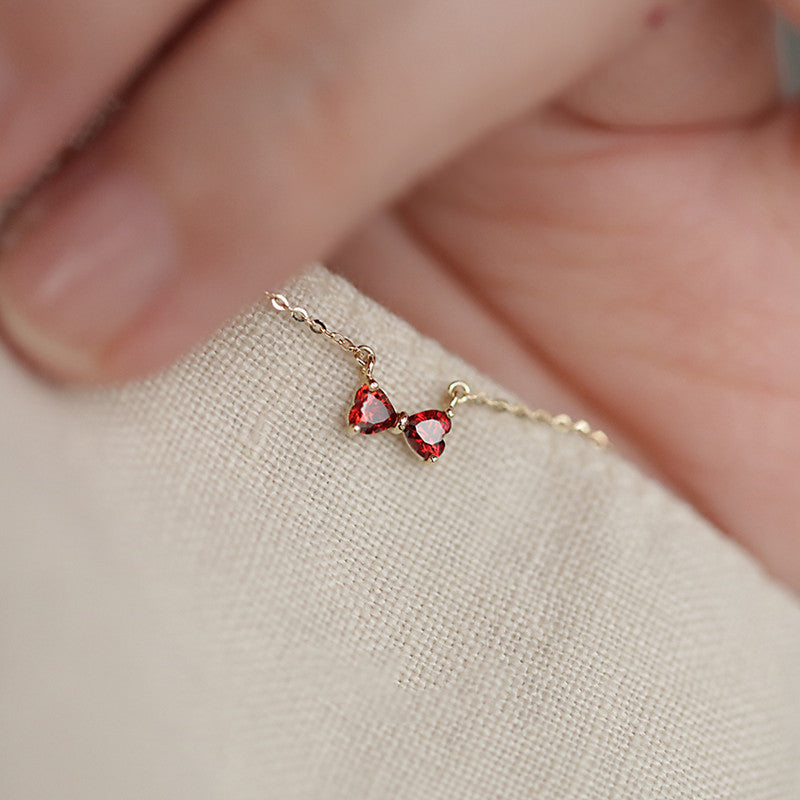 Twin Hearts Bowlace Necklace Stella Harte