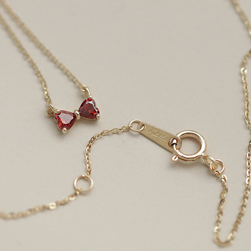 Twin Hearts Bowlace Necklace Stella Harte