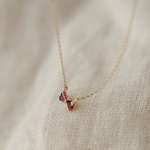 Twin Hearts Bowlace Necklace