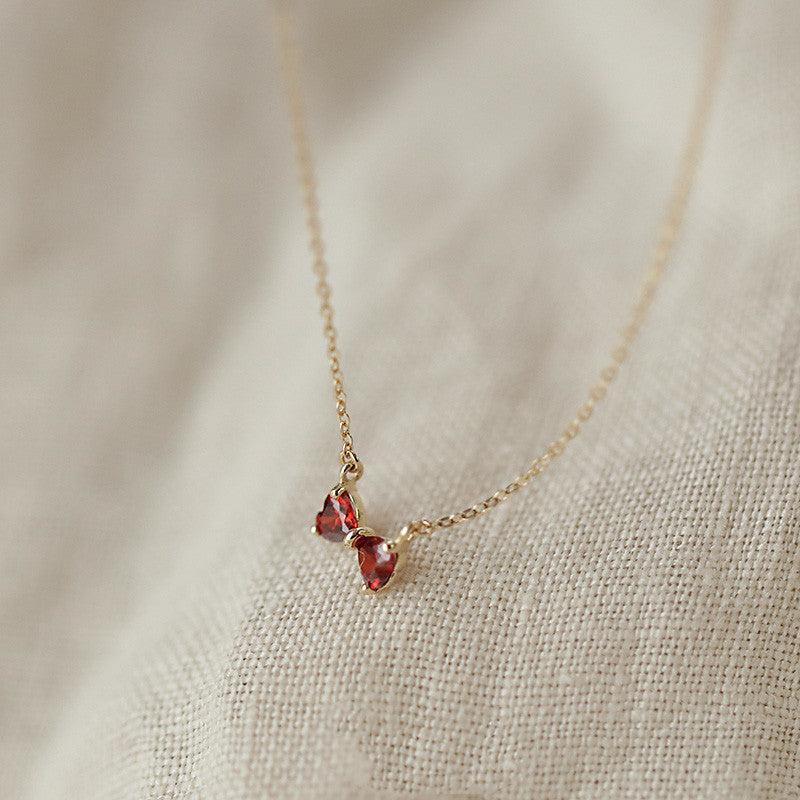 Twin Hearts Bowlace Necklace Stella Harte