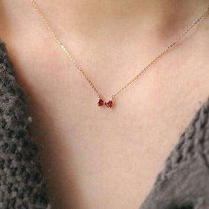 Twin Hearts Bowlace Necklace