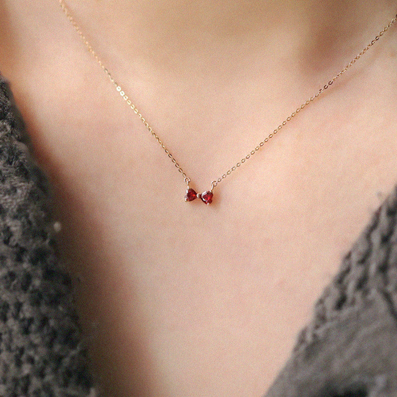 Twin Hearts Bowlace Necklace Stella Harte