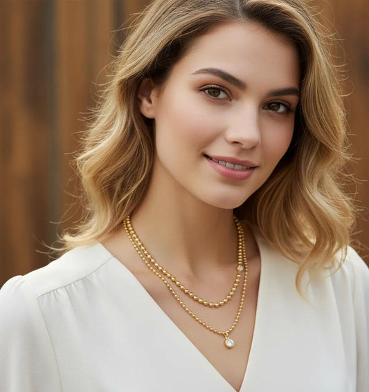 Beaded Sparkle Cascade Necklace