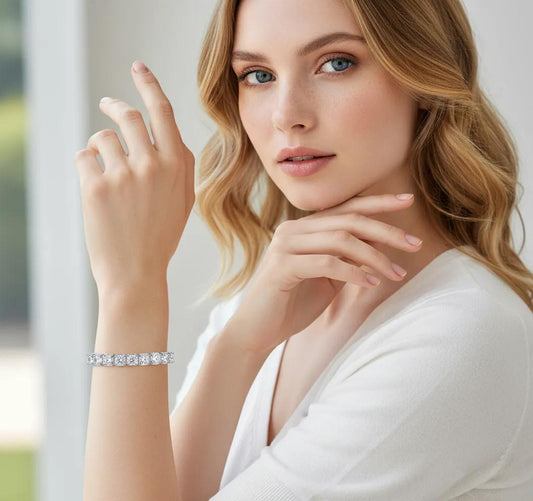 Square Tennis Eternity Bracelet