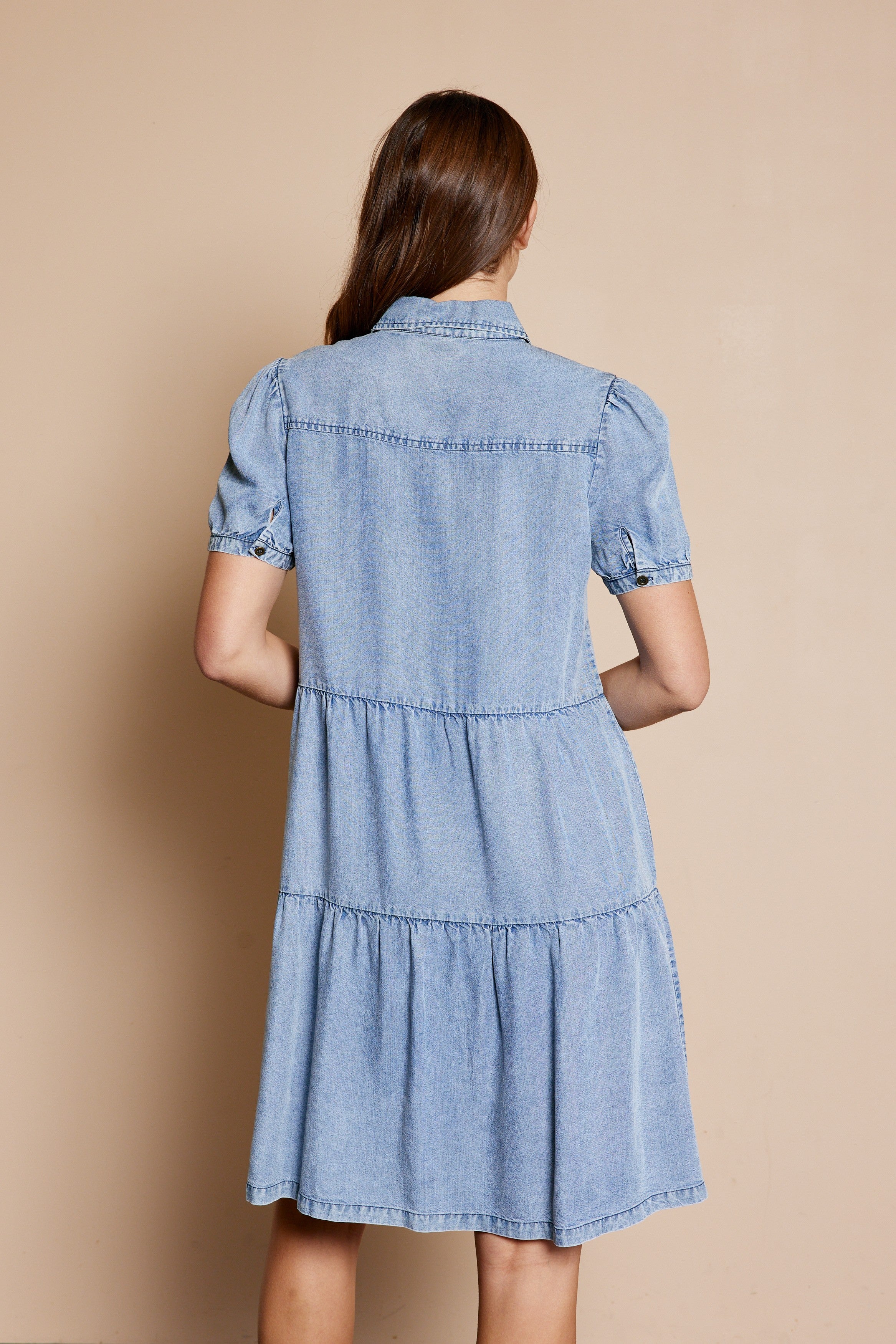 Washed Button Down Dress Plus Size