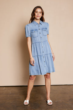 Washed Button Down Dress Plus Size
