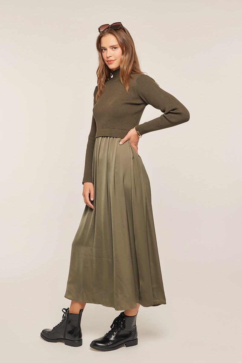 Mixed Media Sweater Dress