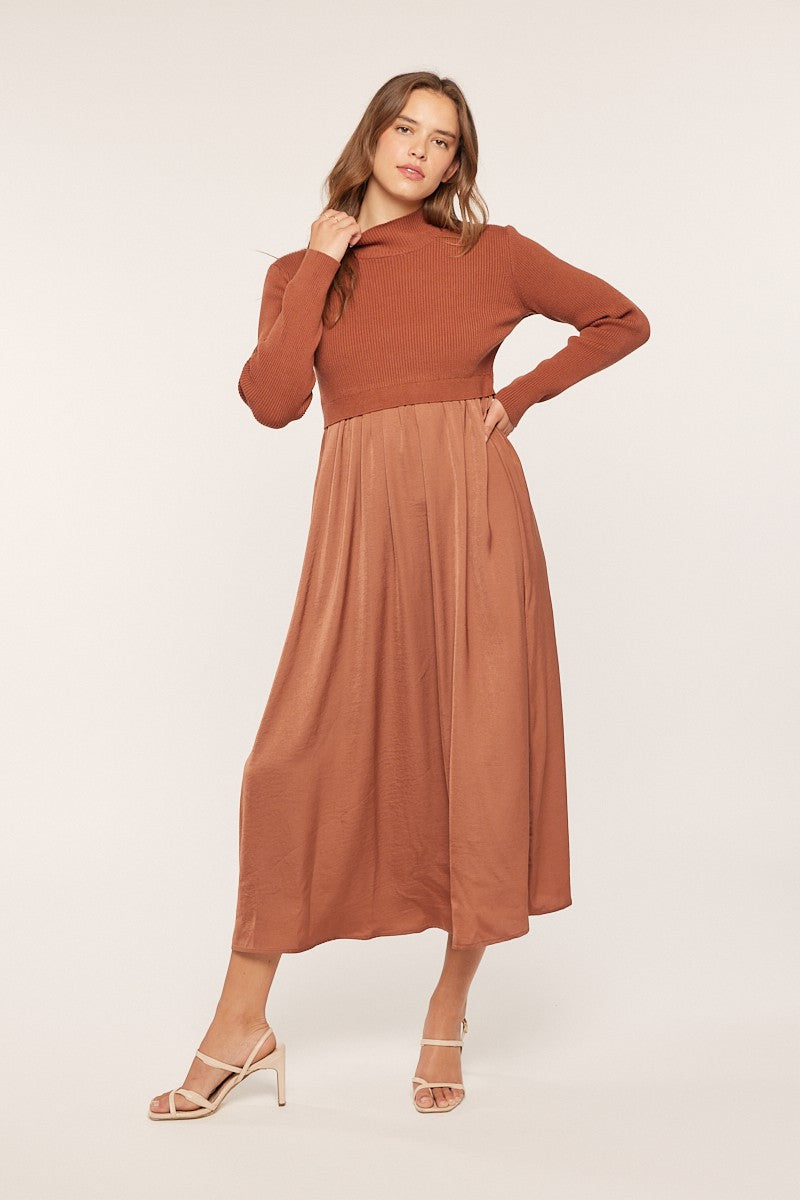 Mixed Media Sweater Dress
