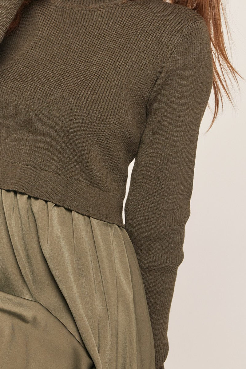 Mixed Media Sweater Dress