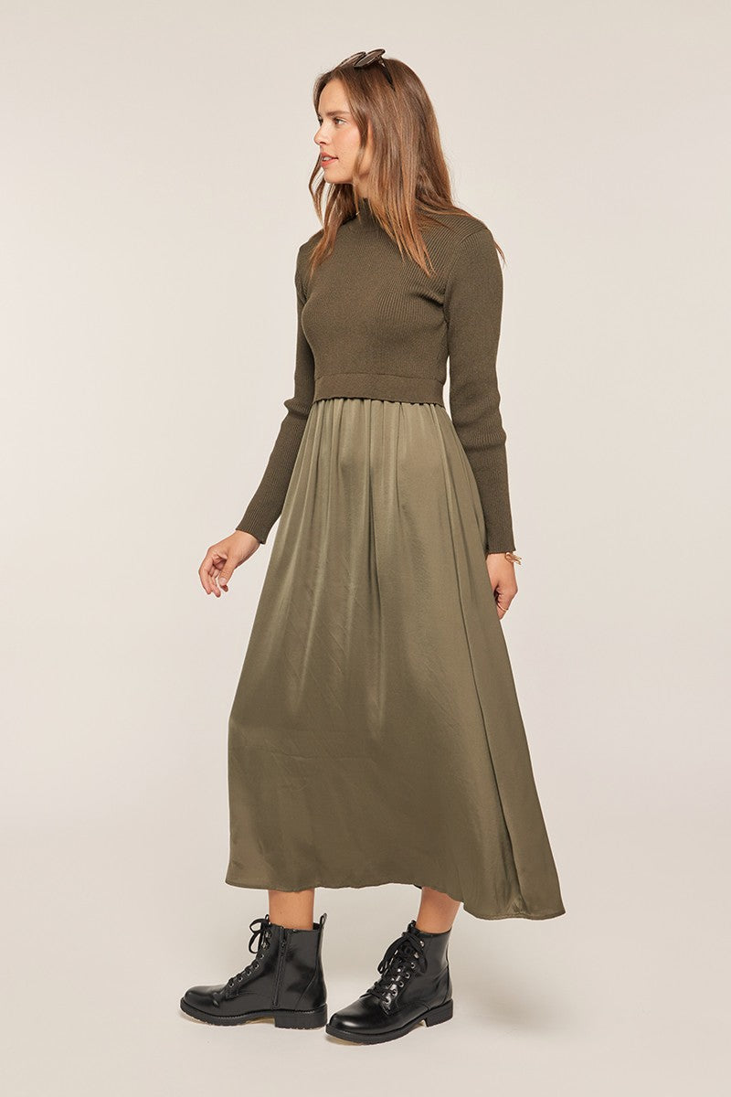 Mixed Media Sweater Dress