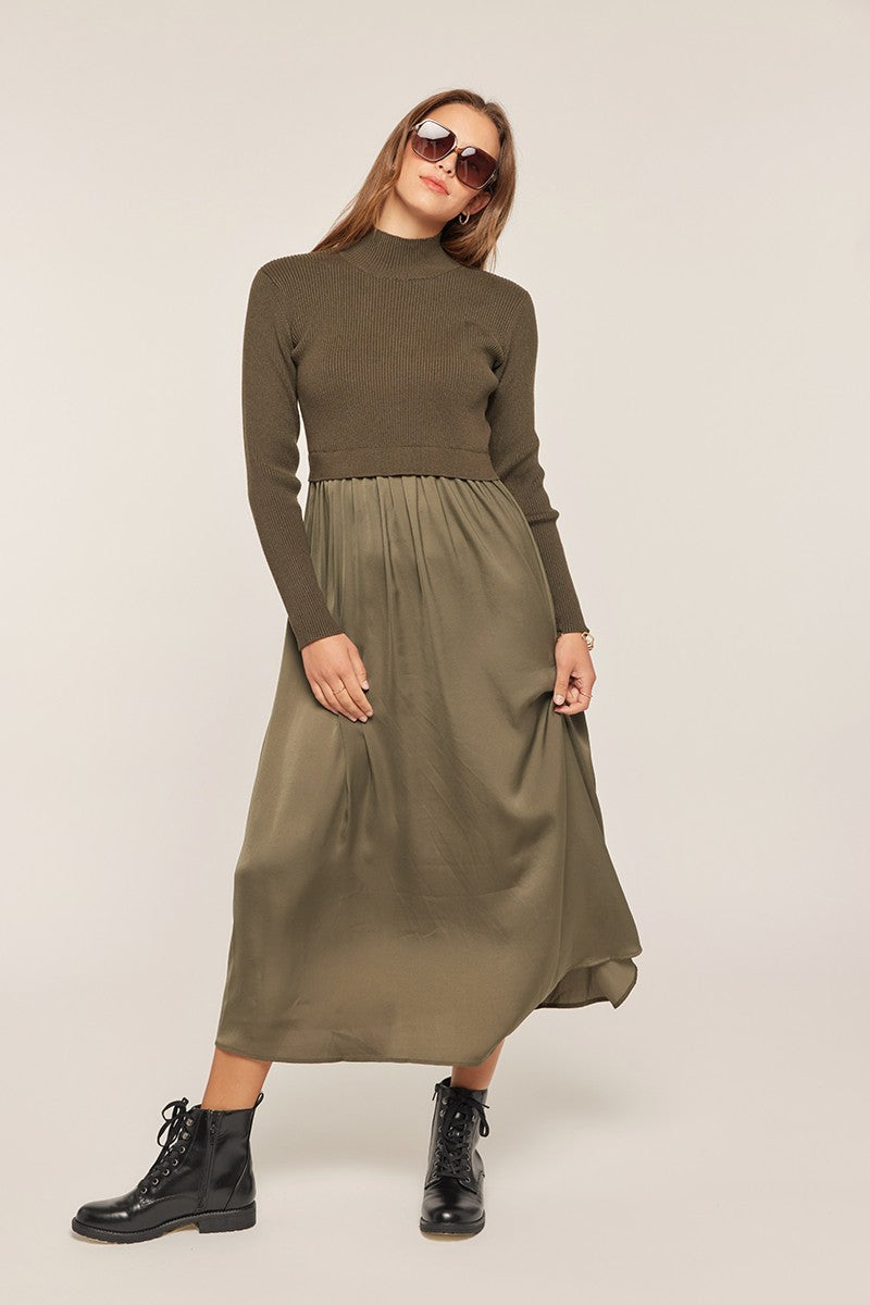 Mixed Media Sweater Dress
