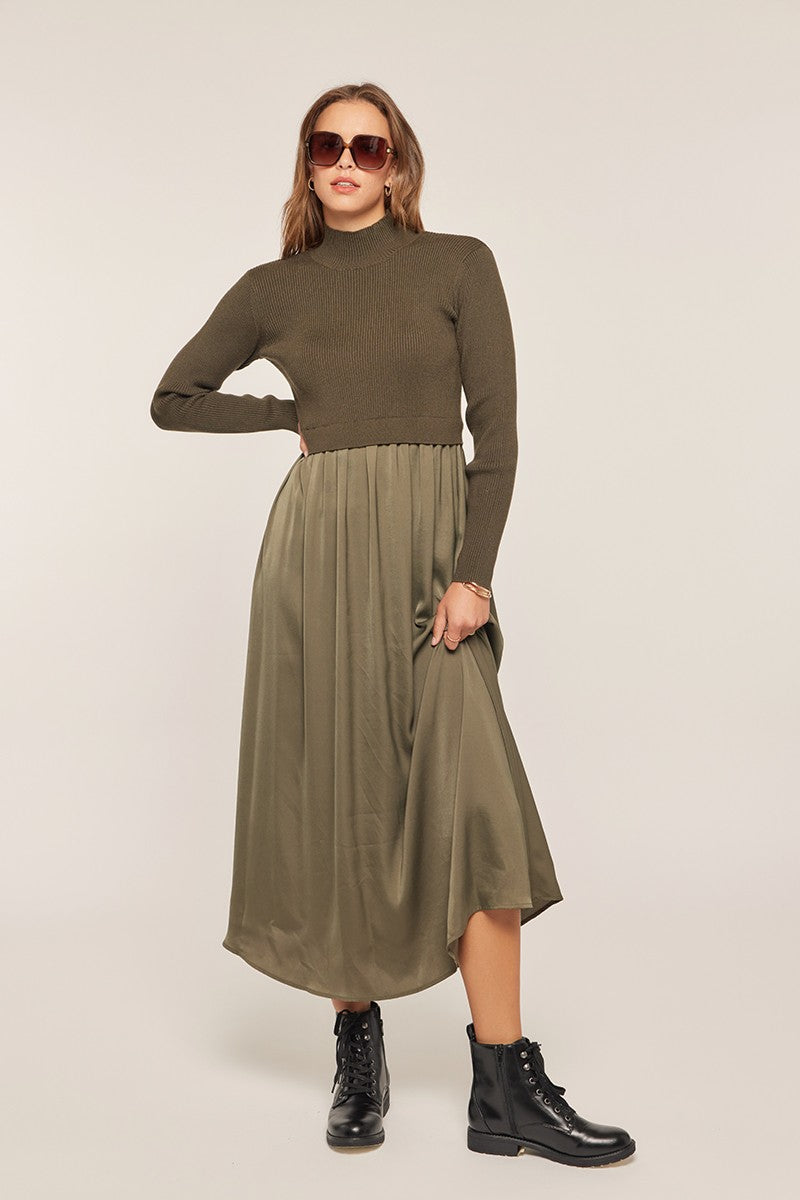 Mixed Media Sweater Dress