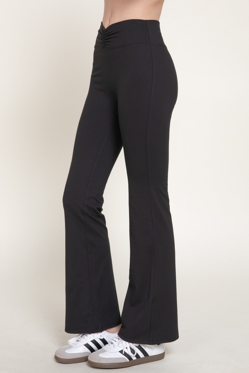 Waist Shirring Band Yoga Pants