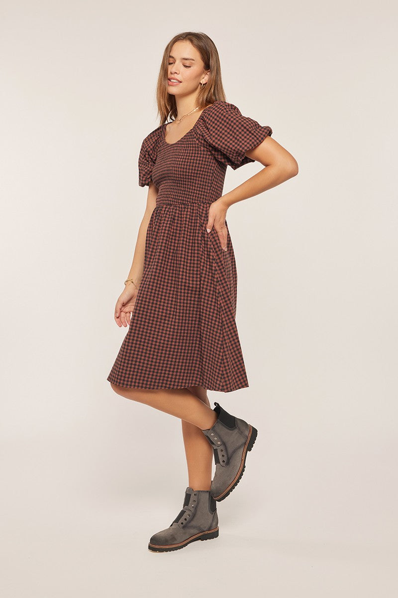 Gingham Smocked Bodice Dress