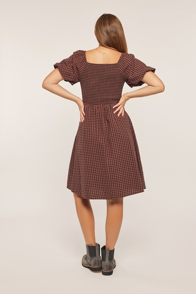 Gingham Smocked Bodice Dress