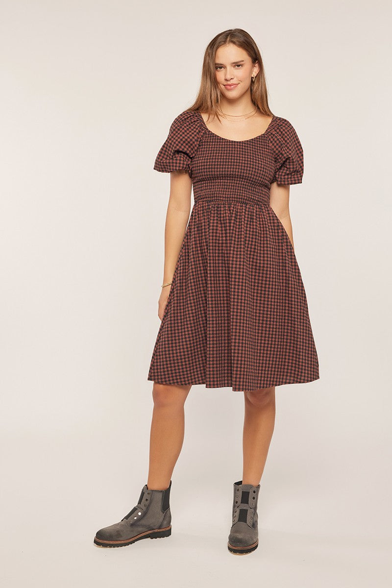 Gingham Smocked Bodice Dress