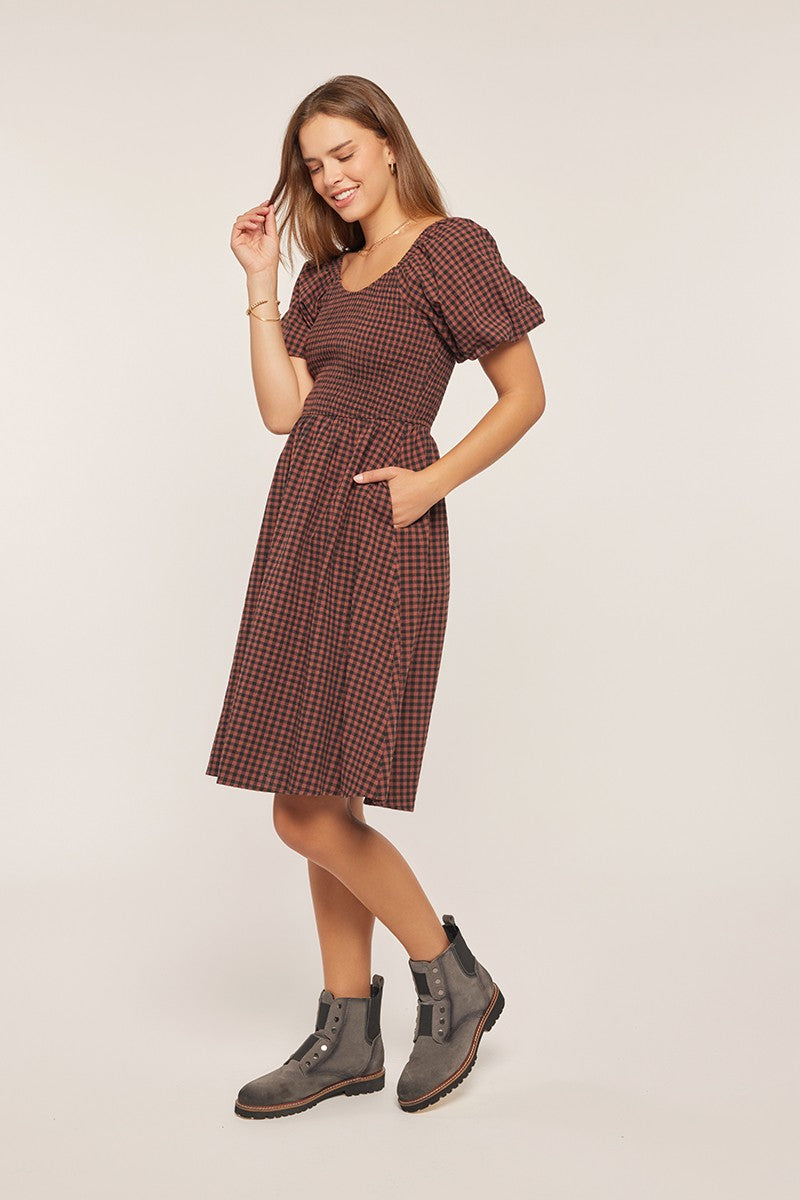 Gingham Smocked Bodice Dress