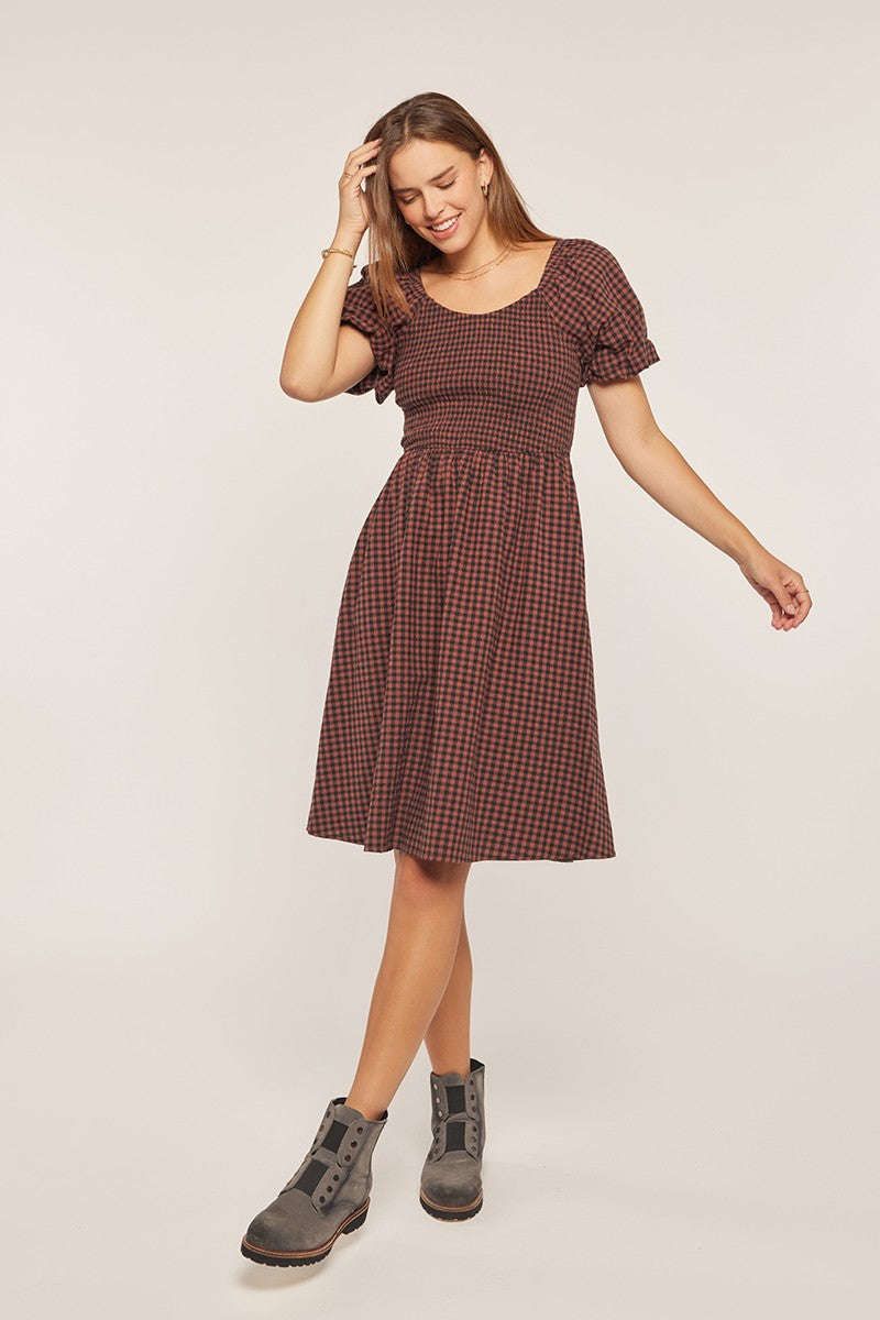 Gingham Smocked Bodice Dress