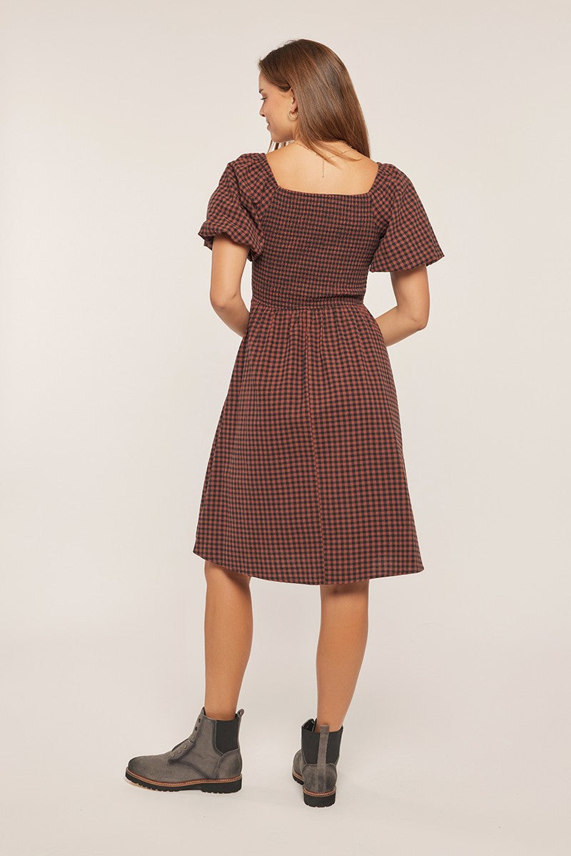 Gingham Smocked Bodice Dress