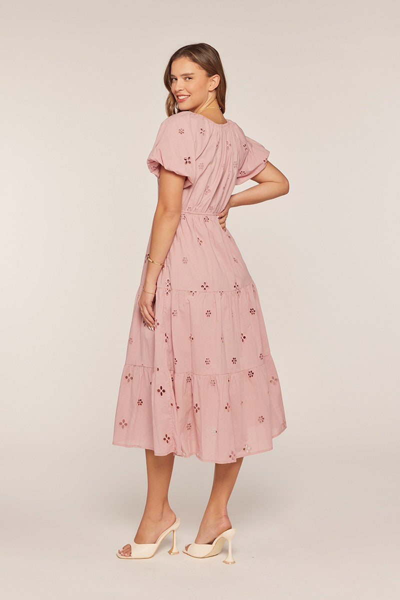 Eyelet Square Neck Dress